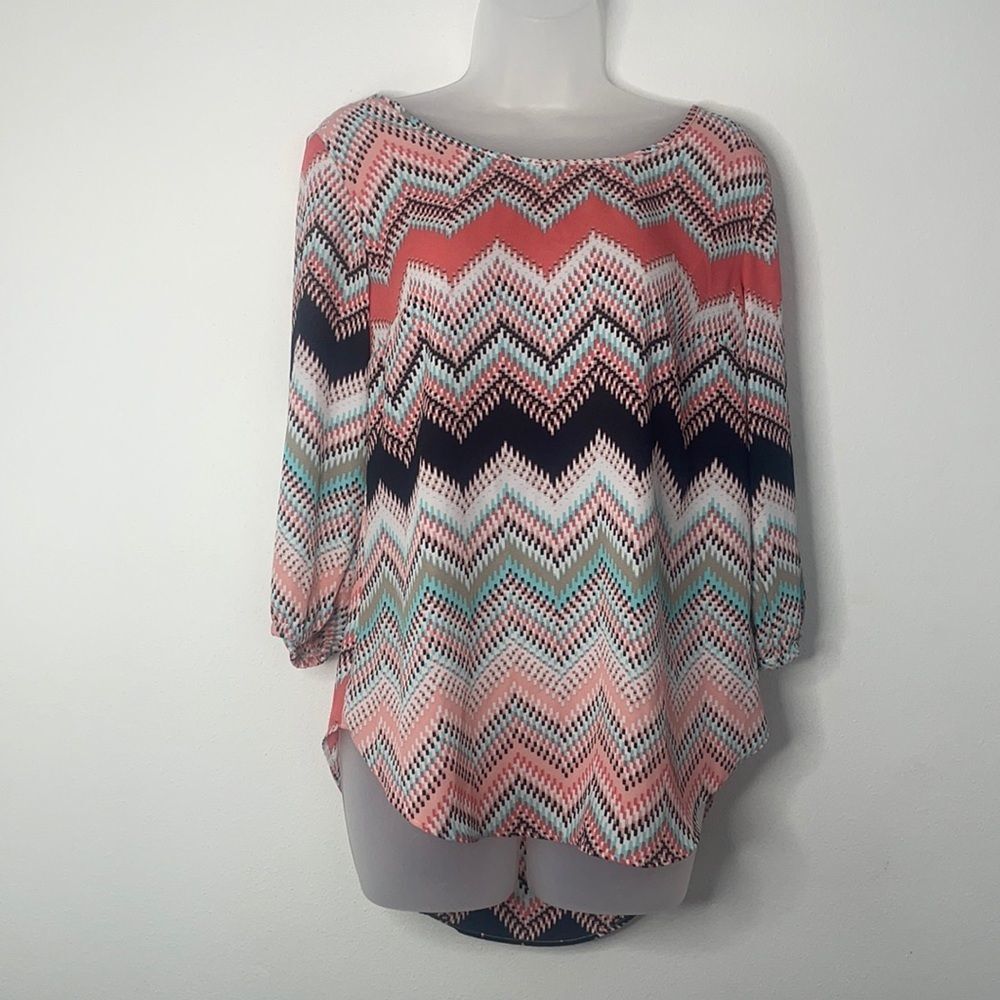 Chevron Long Sleeve Blouse